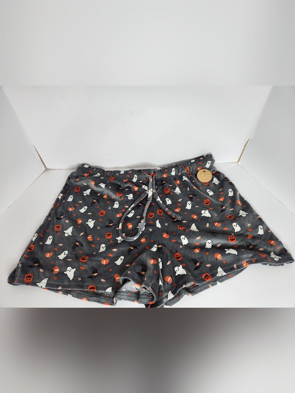 Rae Dunn Gray Halloween Ghost & Pumpkin Sleep Shorts
